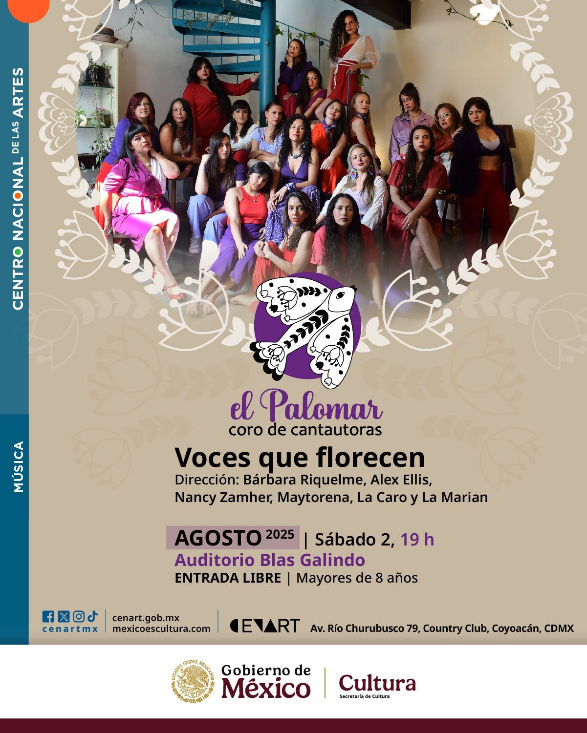 Voces que florecen- El Palomar llega al Cenart con canto colectivo, sororidad y resistencia