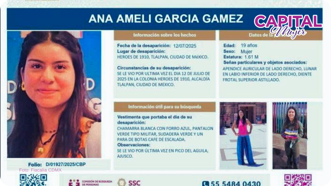 ¿Dónde está Ana Ameli? Joven desaparecida en el Ajusco el 12 de julio